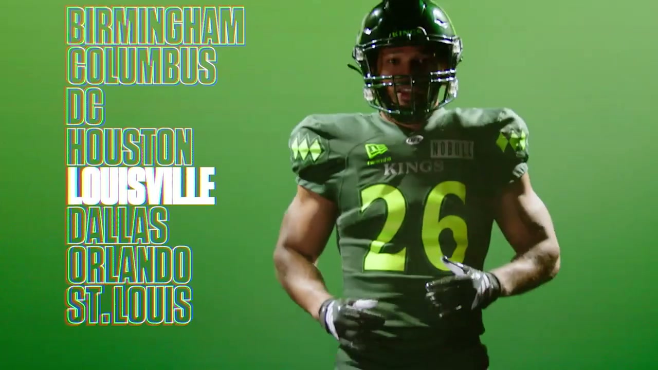 UFL game action, typography and team color