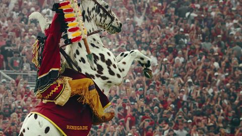 A college football tradition in a packed stadium